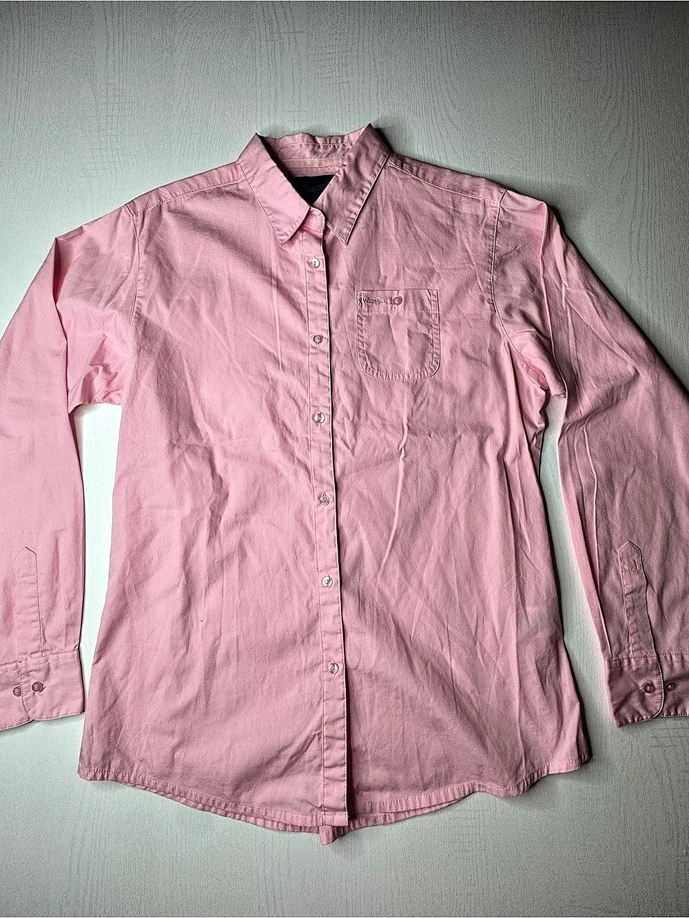 Wrangler Western Shirt Western Button Down Pink Large
